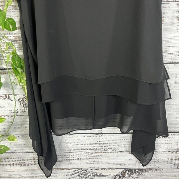 BCBG MaxAzria Tunic Top size XXS Black Sequins Cocktail Wedding Evening Disco - Picture 8 of 10